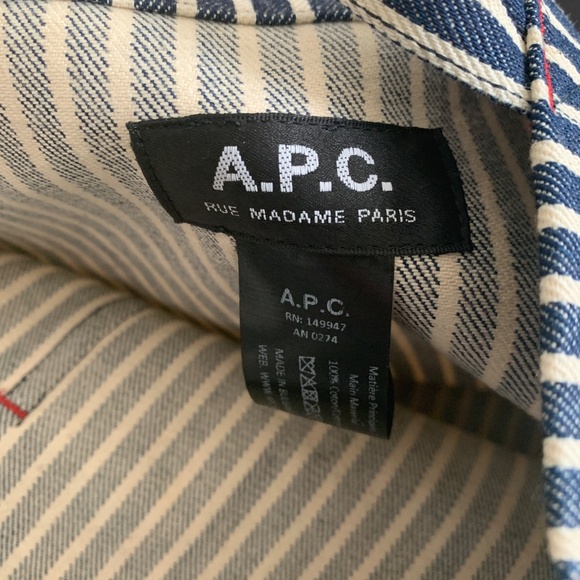 A.P.C. Navy & Off-White Thais Mini Tote - Picture 8 of 12